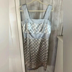 BCBG blue white polkadot zebra Y2K babydoll short Party Dress|L WHIMSIGOTH 2000s